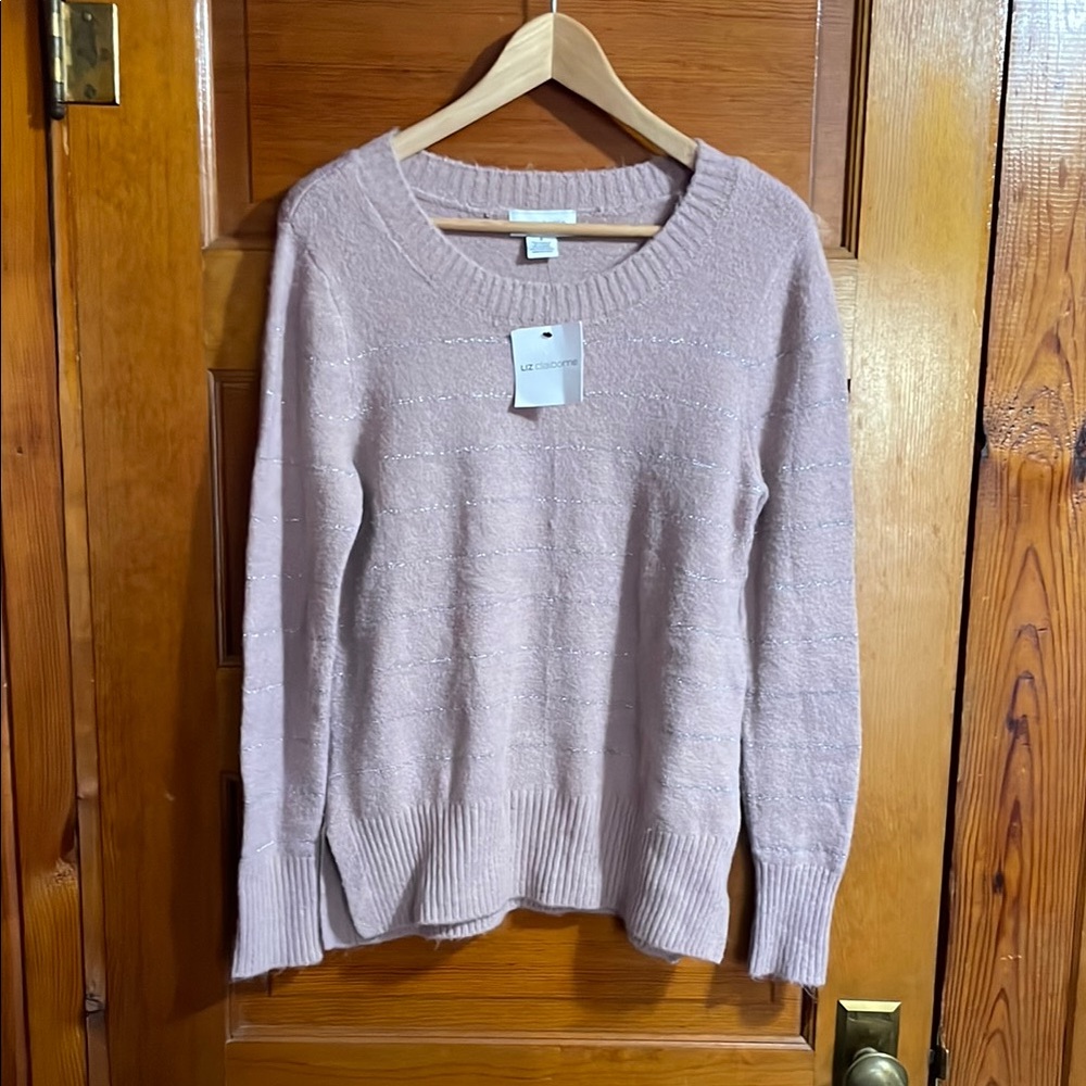 Liz Claiborne Pink Crew Neck Sweater Soft Knit